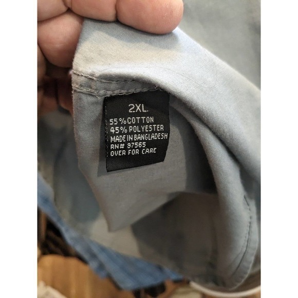 Drill Clothing Co Shirt Mens XxL fits XL Long Sleeve Collared Button Up Pockets - Picture 5 of 6